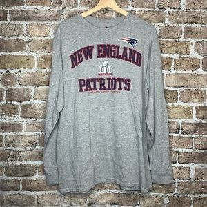 NFL New England Patriots Mens Long Sleeve Shirt Gray